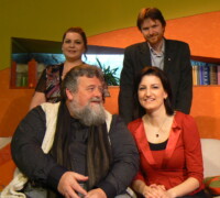 Momentka zo štúdia TV Lux.